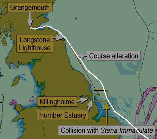 Screenshot of predicted vessel traffic for a proposed wind farm